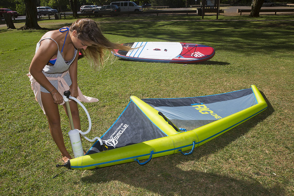 nafukování plachty pro windsup je snadné